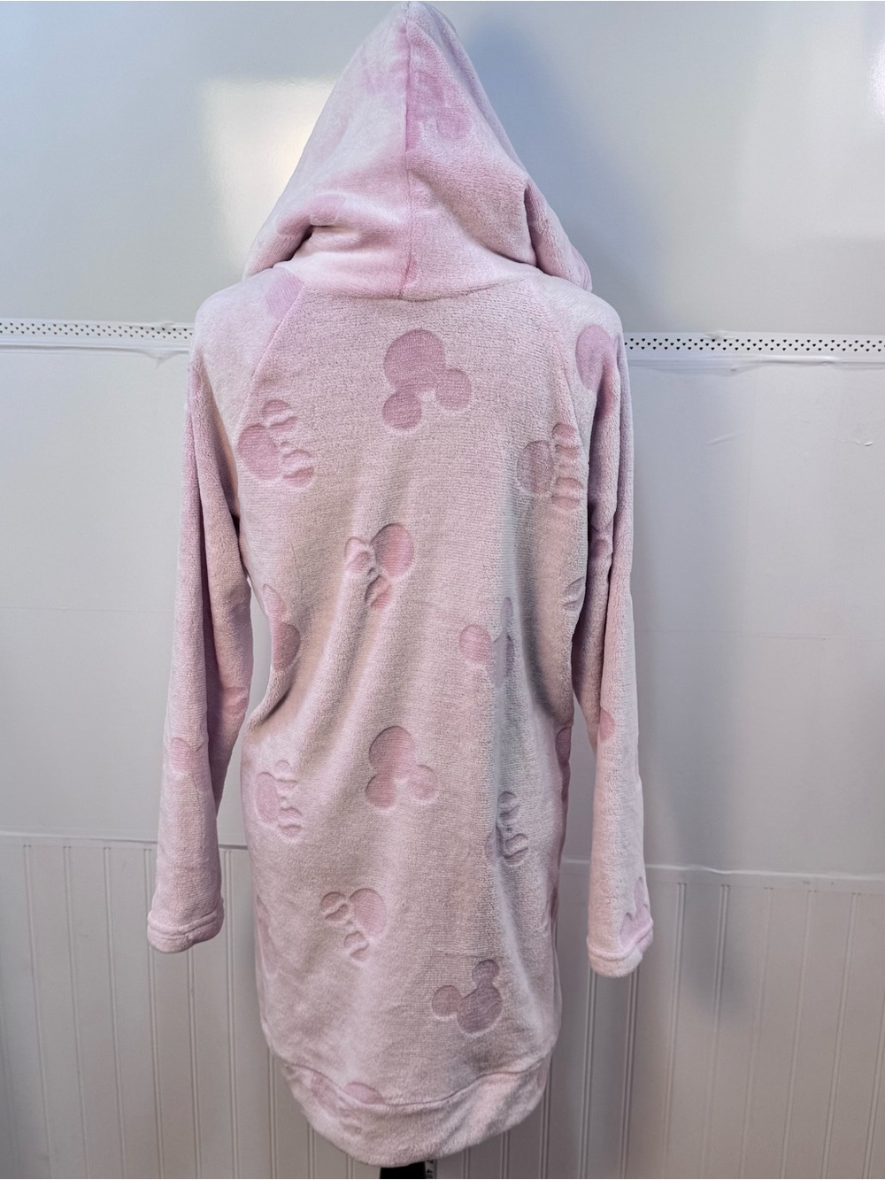 Disney Minnie Mouse Pink Plush Hooded Lounge Dress Sherpa Cozy Medium M - Picture 4 of 9